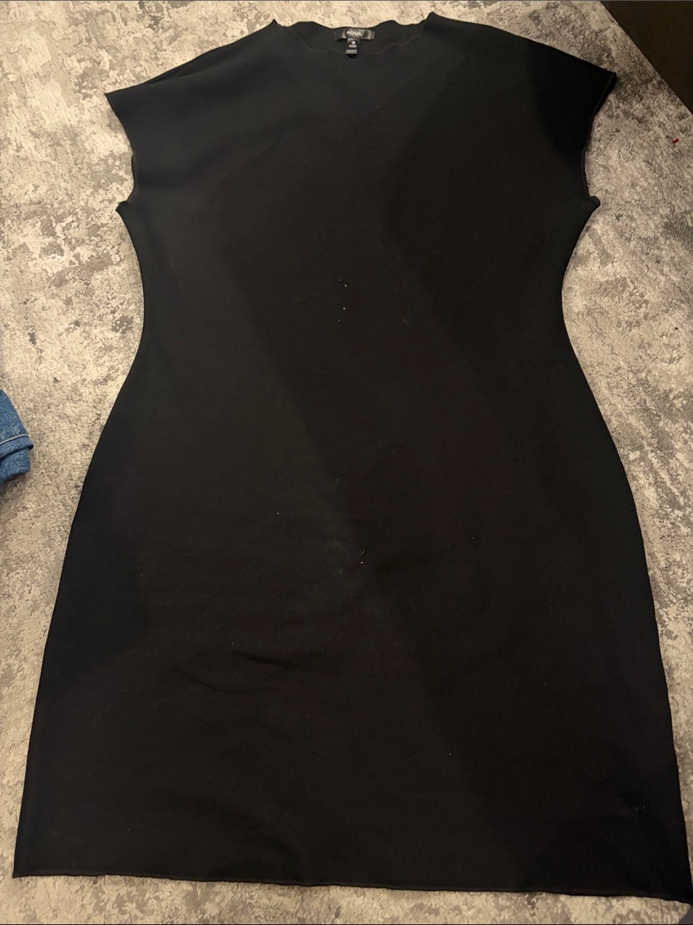 Black Ponte Sheath Dress - Aqua